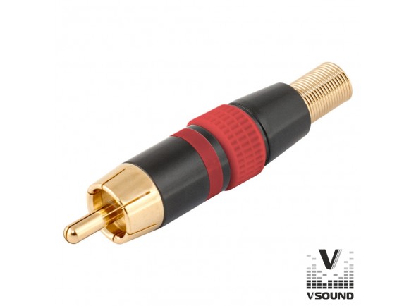 VSOUND Rca Macho Vermelho Metálica / Dourada FPS404A VSOUND Rca Macho Vermelho Metálica / Dourada FPS404A